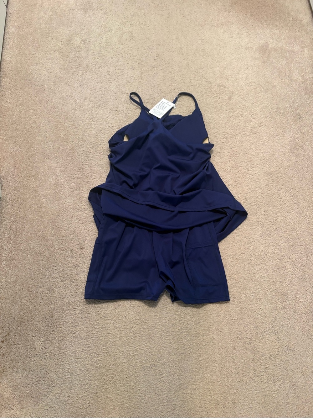 KuaCua Navy Athletic Tennis Dress Built In Shorts Pockets Size Large NWT - Picture 3 of 5